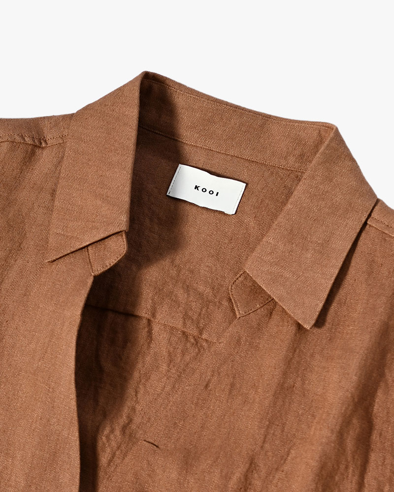 ONE BUTTON SHIRT -柿渋染-