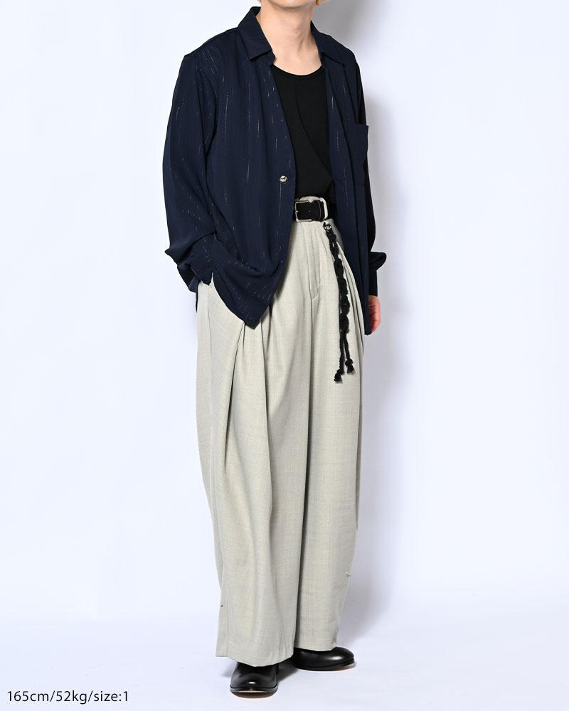 ONE BUTTON SHIRT -LAME STRIPE-