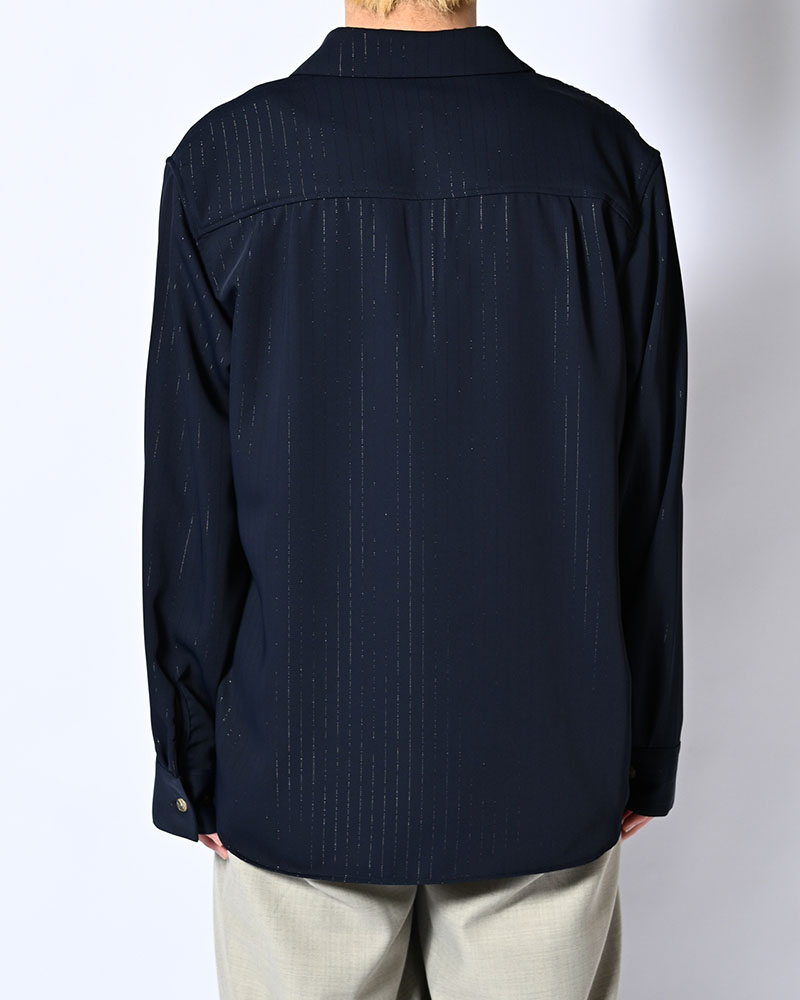 ONE BUTTON SHIRT -LAME STRIPE-