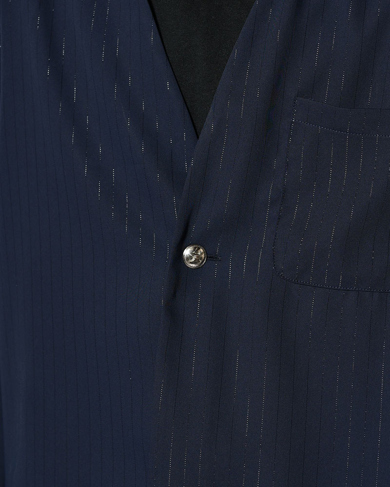 ONE BUTTON SHIRT -LAME STRIPE-