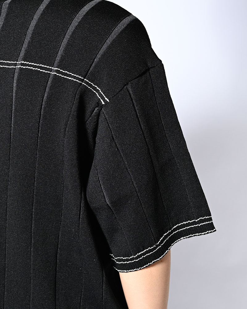 CLASSIC RIB KNIT SHIRT -BLACK-