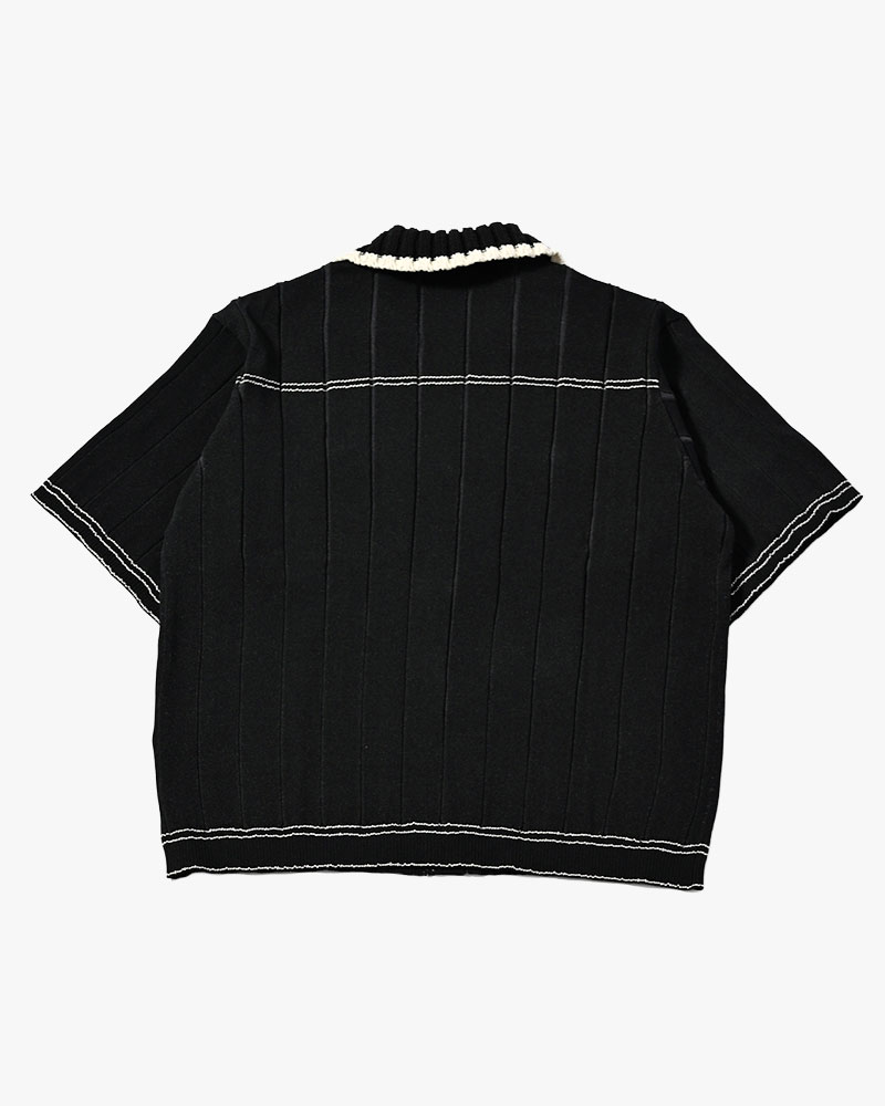 CLASSIC RIB KNIT SHIRT -BLACK-