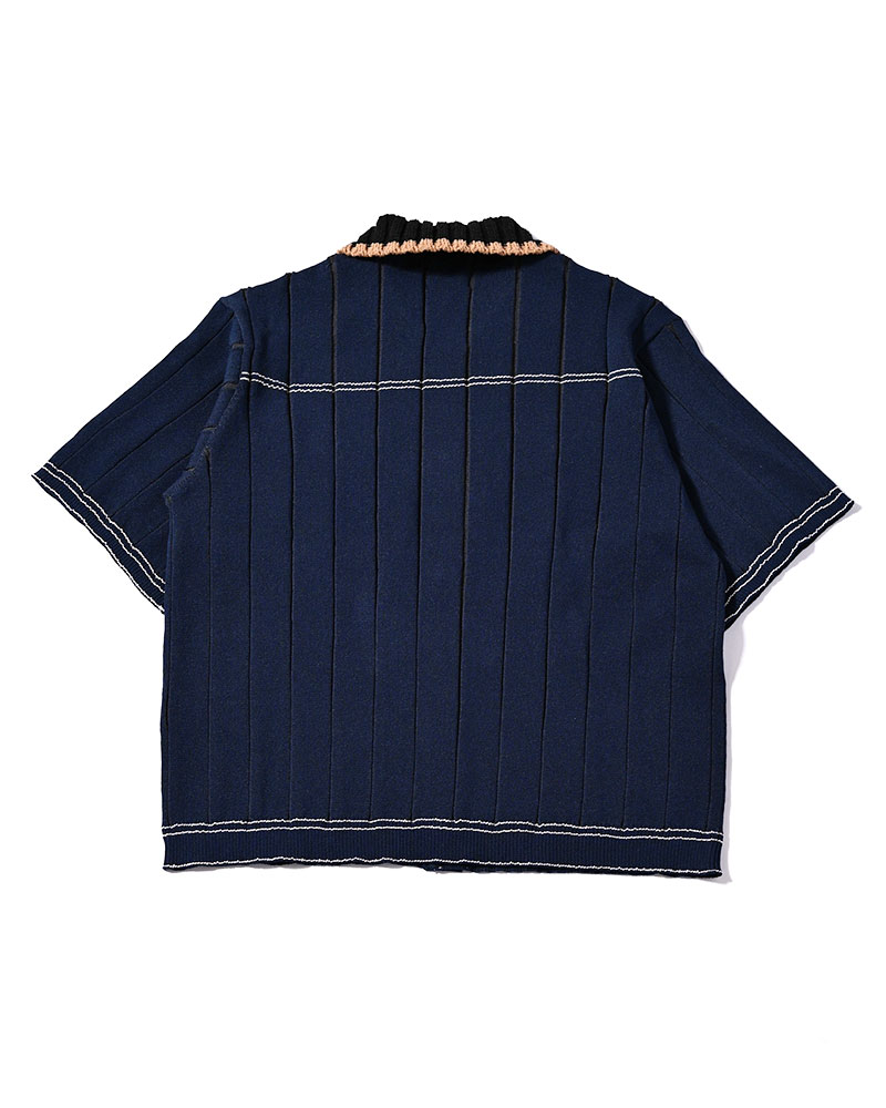 CLASSIC RIB KNIT SHIRT -NAVY-
