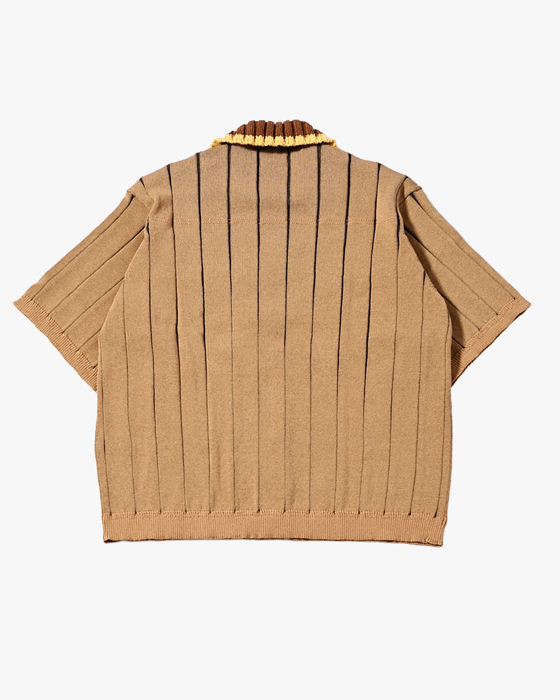 CLASSIC RIB KNIT SHIRT -BEIGE-