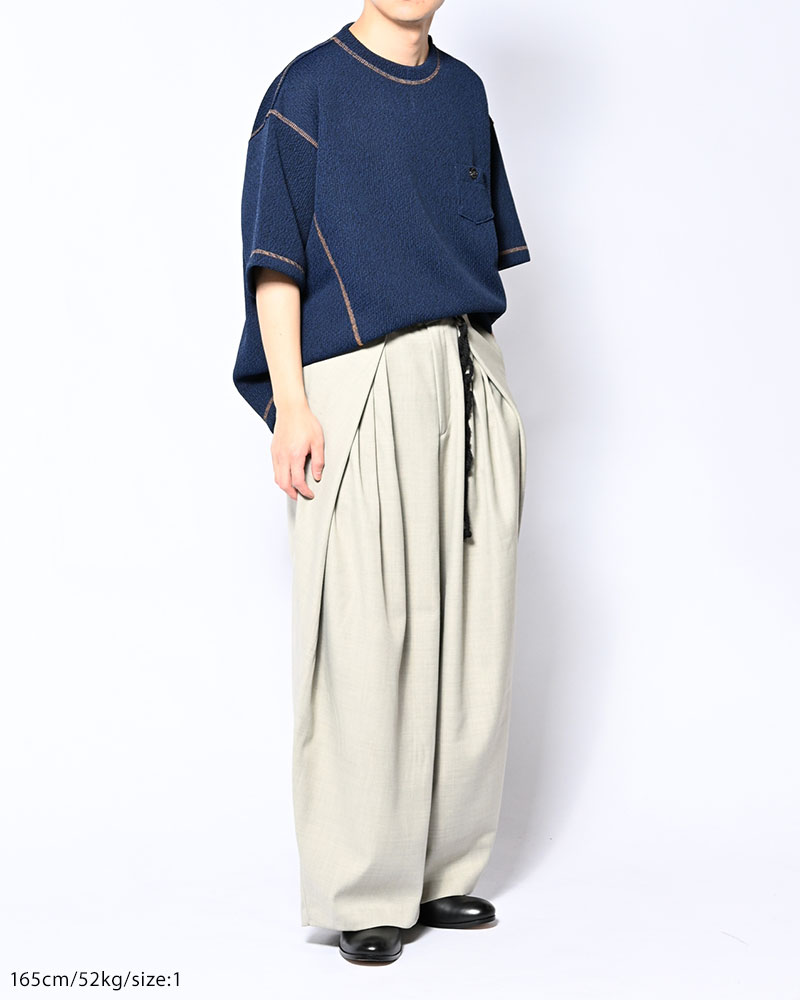 QUARTER GAUZE LOCK STITCH TEE -NAVY-