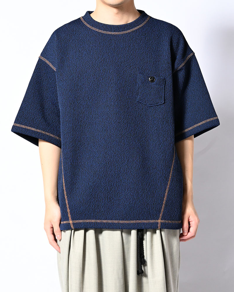 QUARTER GAUZE LOCK STITCH TEE -NAVY-