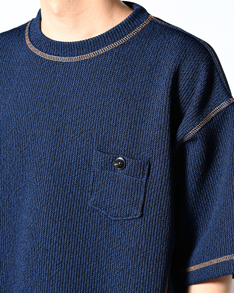 QUARTER GAUZE LOCK STITCH TEE -NAVY-