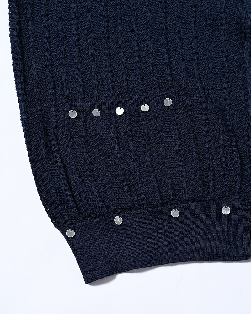 QUARTER GAUZE LOCK STITCH TEE -NAVY-