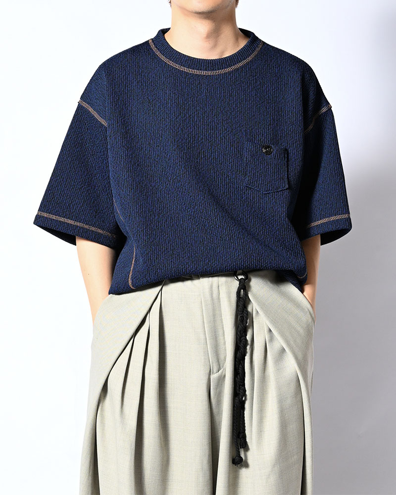 QUARTER GAUZE LOCK STITCH TEE -NAVY-