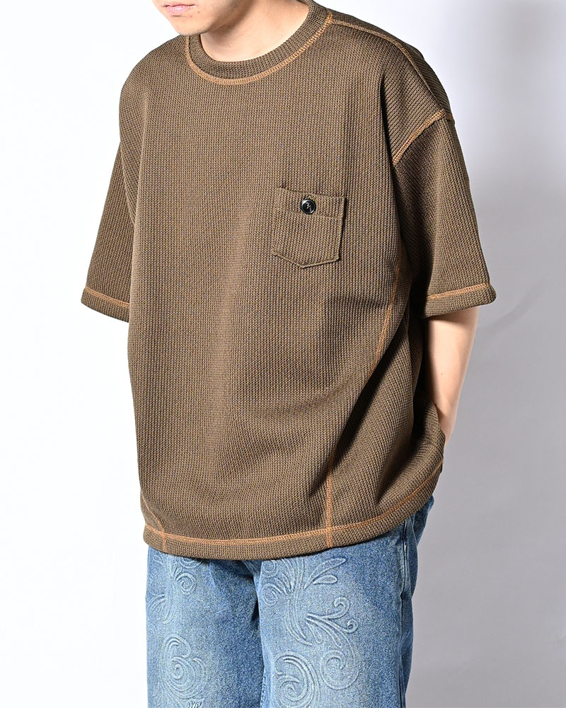 QUARTER GAUZE LOCK STITCH TEE -KHAKI-