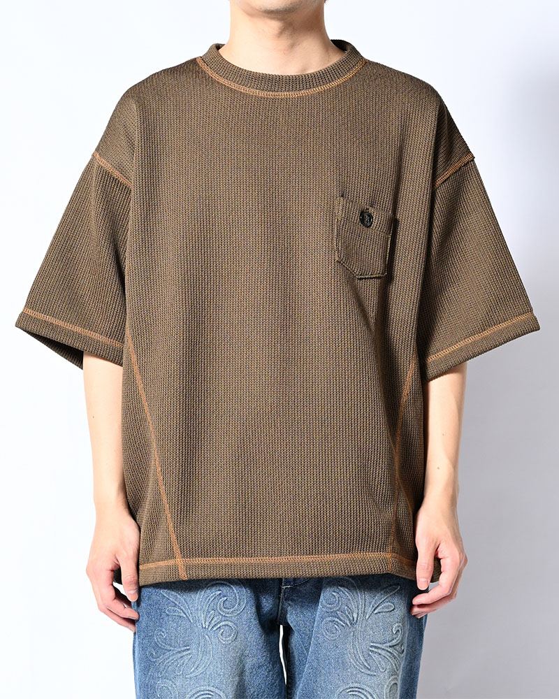 QUARTER GAUZE LOCK STITCH TEE -KHAKI-