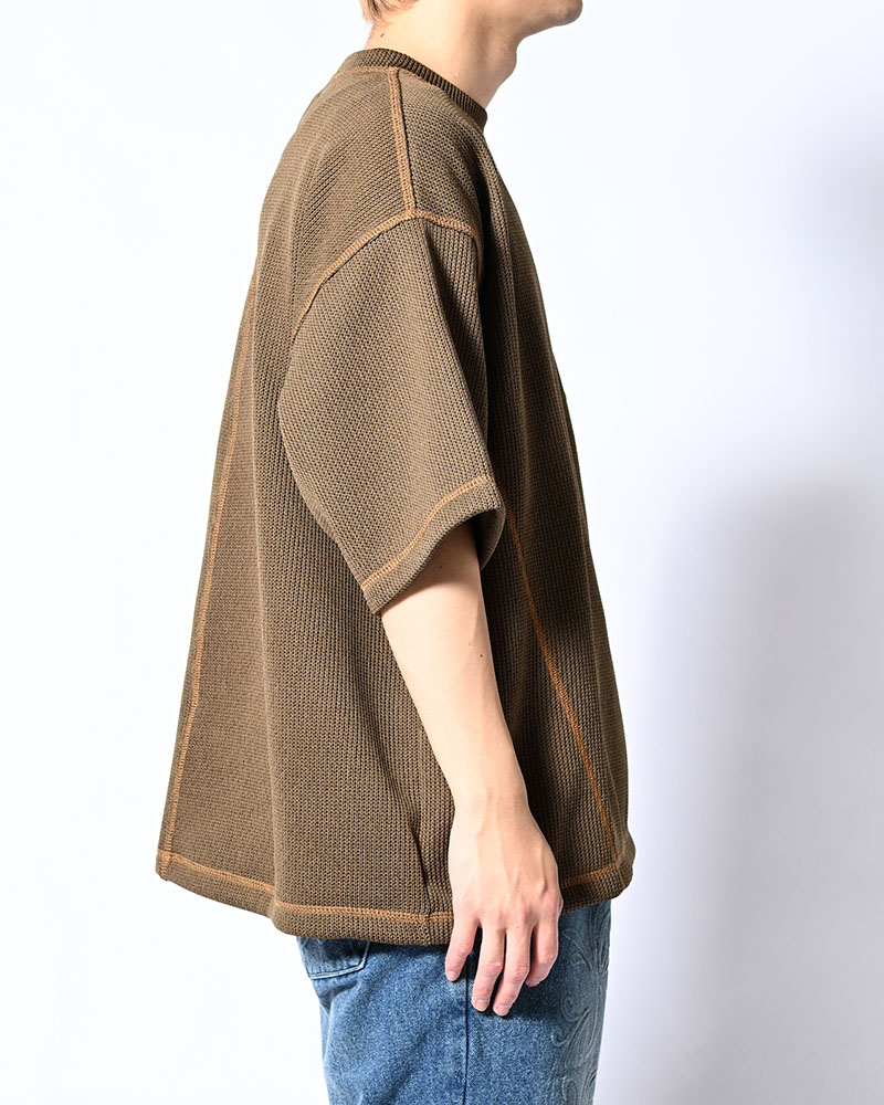QUARTER GAUZE LOCK STITCH TEE -KHAKI-