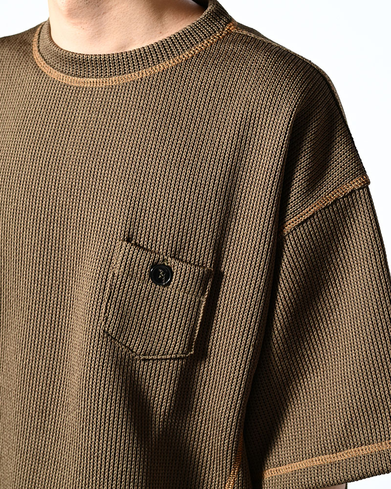 QUARTER GAUZE LOCK STITCH TEE -KHAKI-