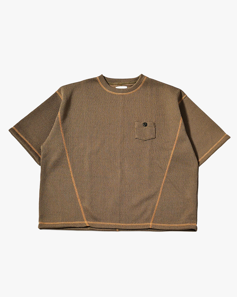 QUARTER GAUZE LOCK STITCH TEE -KHAKI-