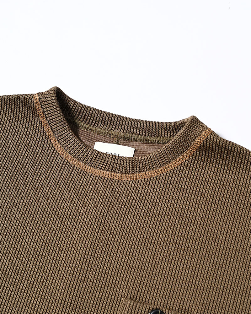 QUARTER GAUZE LOCK STITCH TEE -KHAKI-