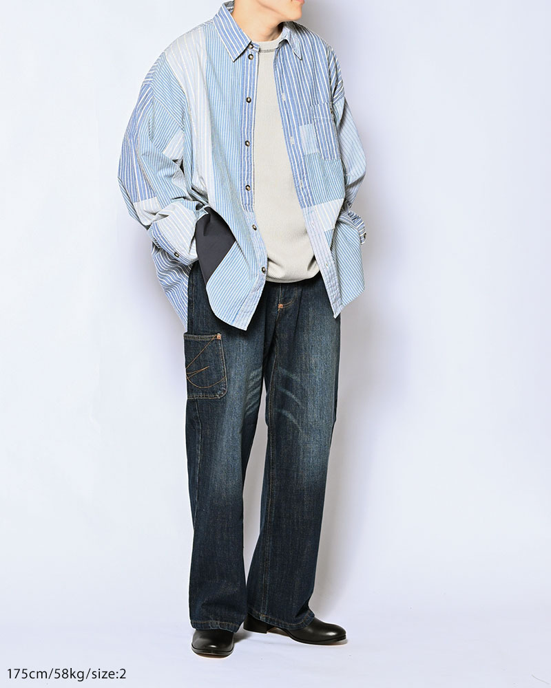 QUARTER GAUZE LOCK STITCH TEE -GREY-