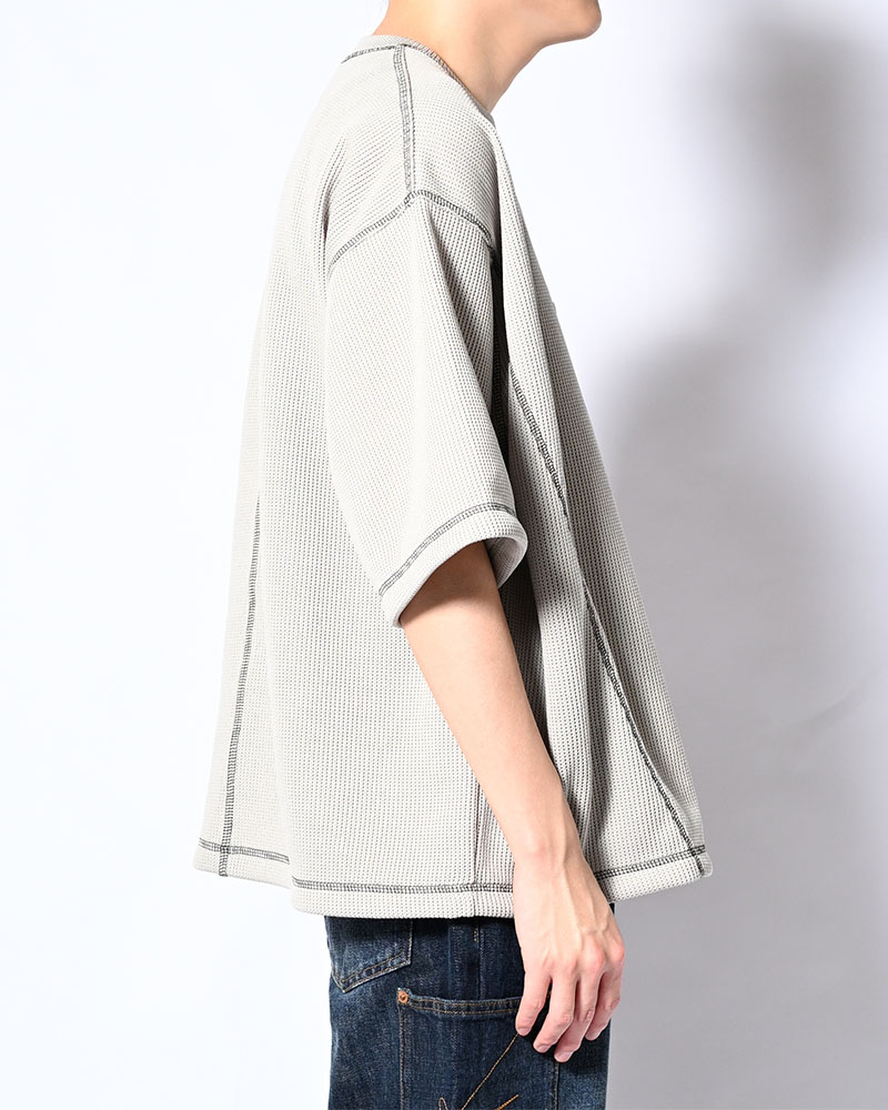 QUARTER GAUZE LOCK STITCH TEE -GREY-