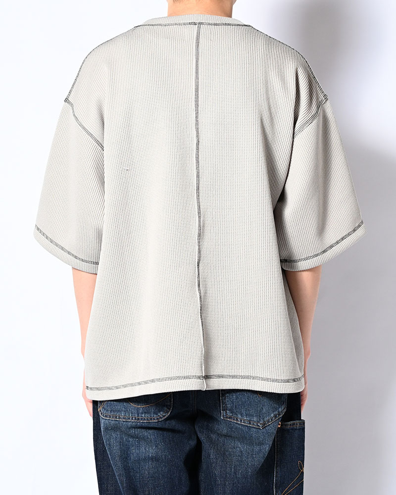 QUARTER GAUZE LOCK STITCH TEE -GREY-