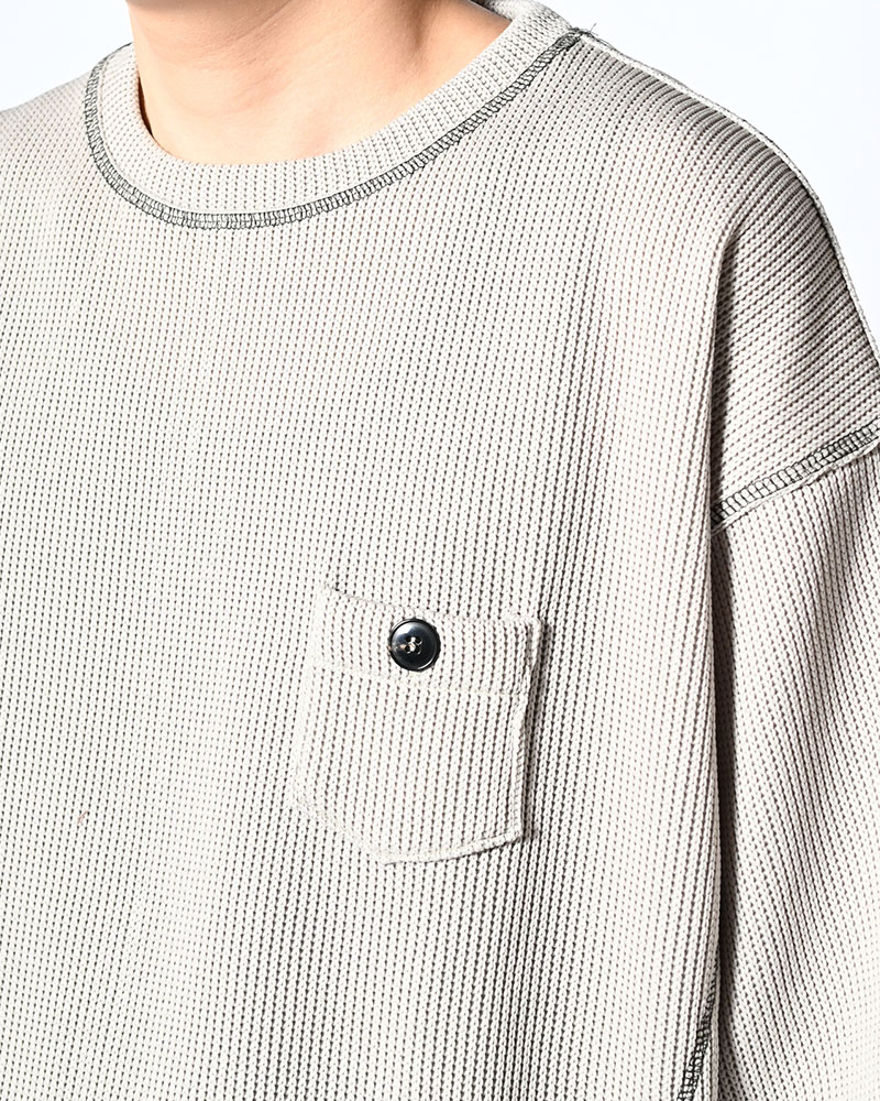 QUARTER GAUZE LOCK STITCH TEE -GREY-