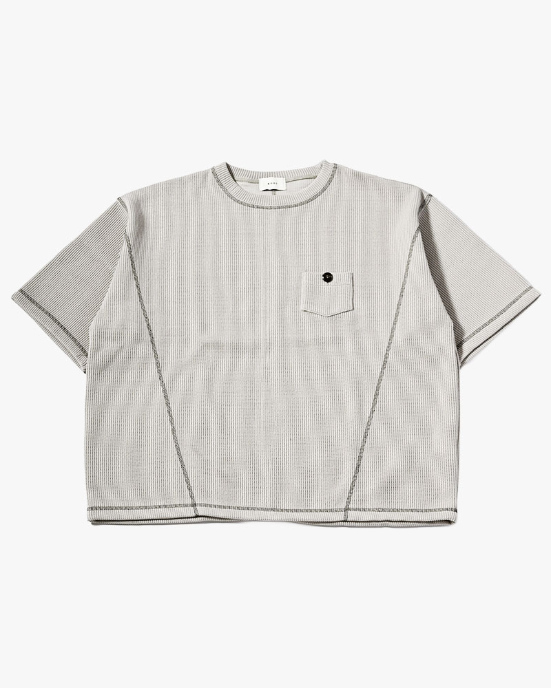 QUARTER GAUZE LOCK STITCH TEE -GREY-