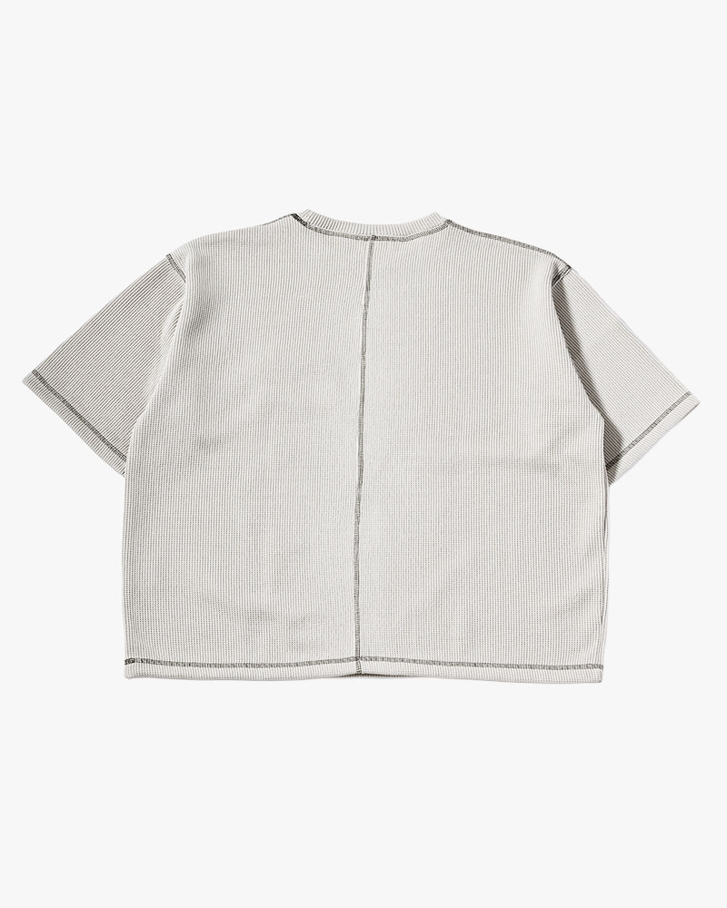 QUARTER GAUZE LOCK STITCH TEE -GREY-