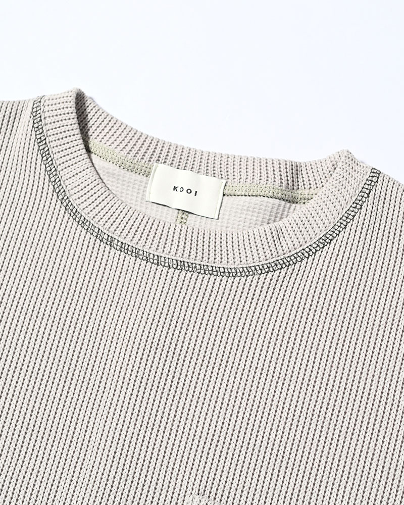 QUARTER GAUZE LOCK STITCH TEE -GREY-