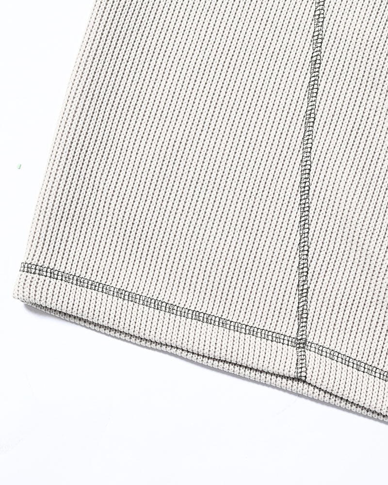 QUARTER GAUZE LOCK STITCH TEE -GREY-