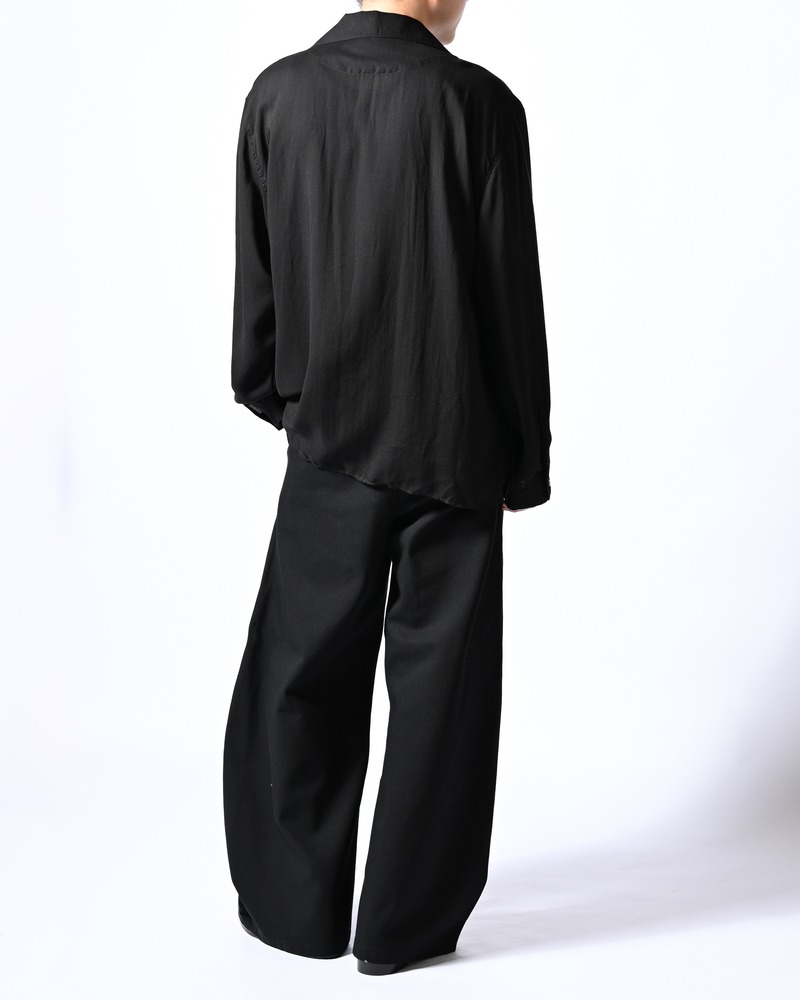 CROSS STITCH ORNAMENT SHIRT -BLACK-