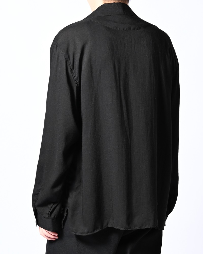 CROSS STITCH ORNAMENT SHIRT -BLACK-