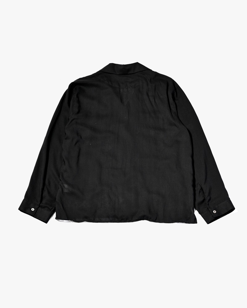 CROSS STITCH ORNAMENT SHIRT -BLACK-