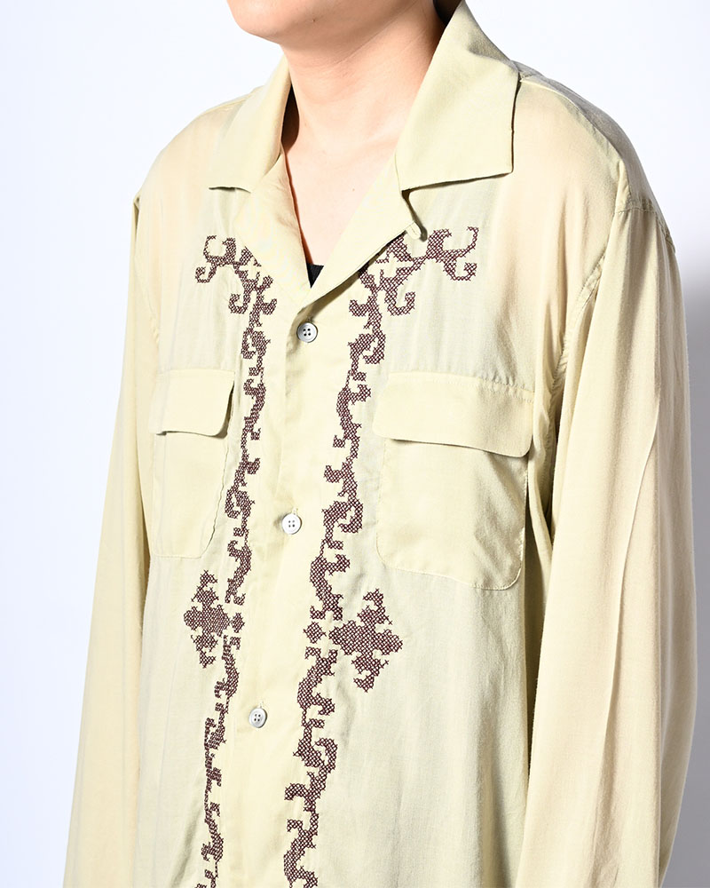 CROSS STITCH ORNAMENT SHIRT -MINT-