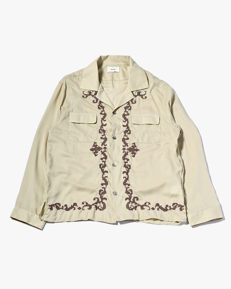 CROSS STITCH ORNAMENT SHIRT -MINT-