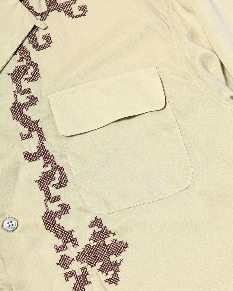 CROSS STITCH ORNAMENT SHIRT -MINT-