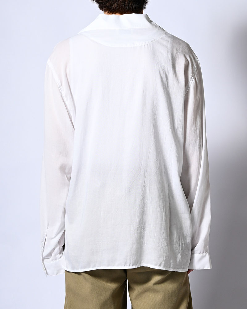CROSS STITCH ORNAMENT SHIRT -WHITE-