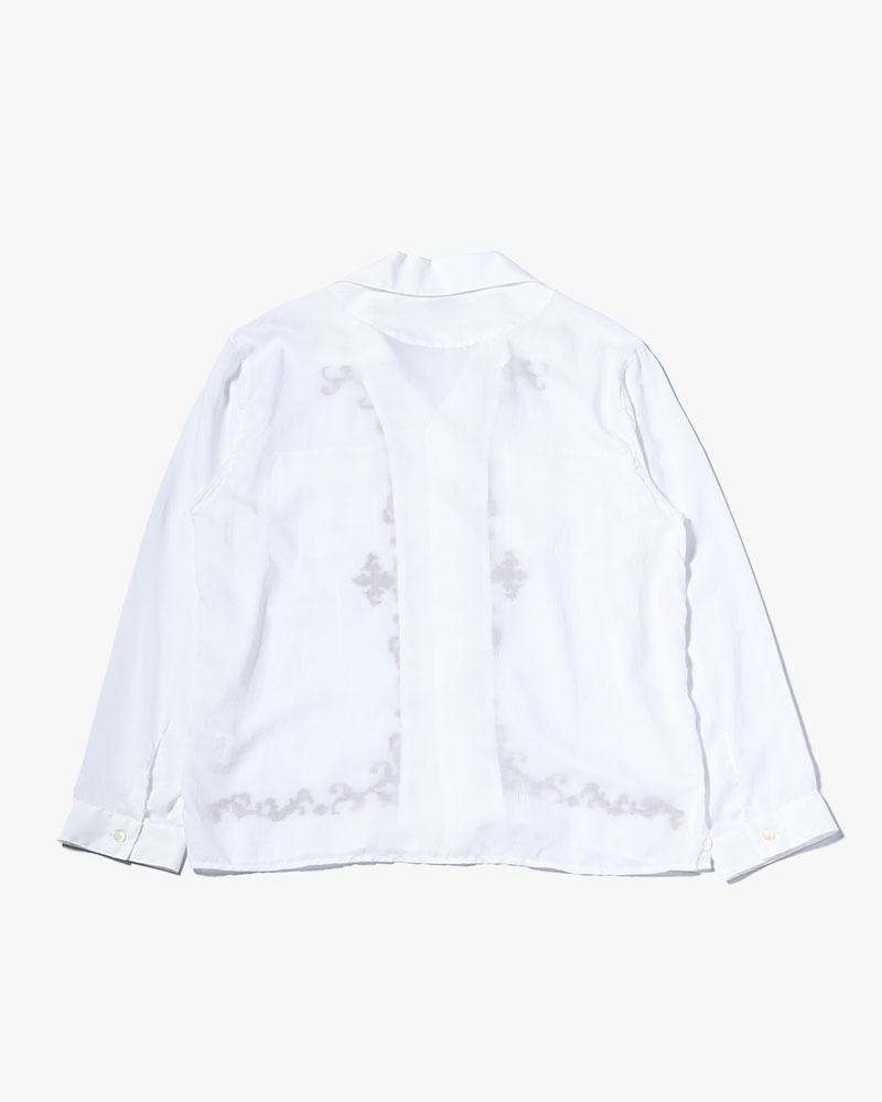 CROSS STITCH ORNAMENT SHIRT -WHITE-