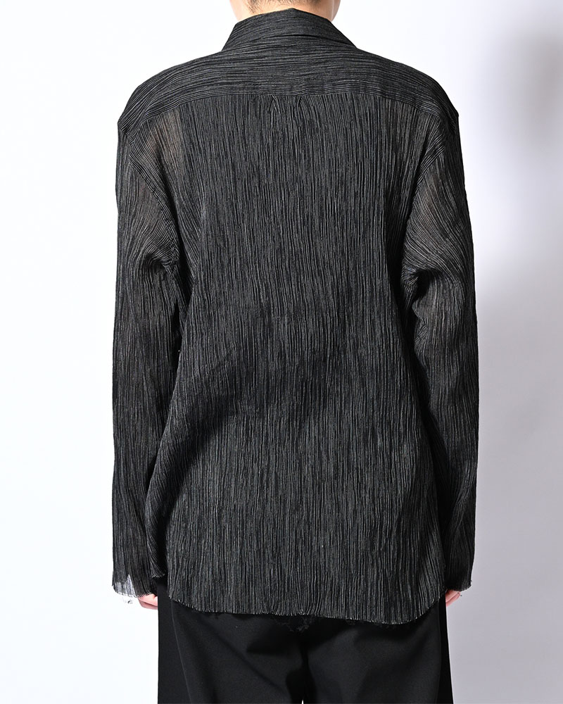 CHAIN FLOWER CUT OFF SHIRT -BLACK-