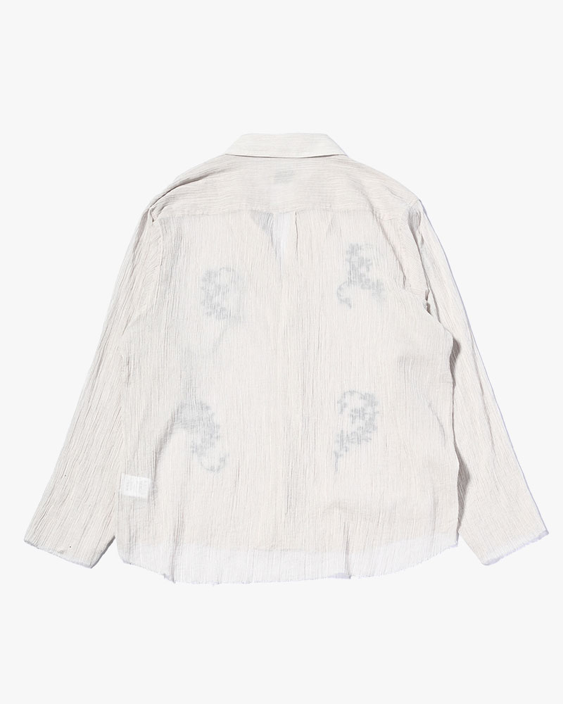 CHAIN FLOWER CUT OFF SHIRT -WHITE-