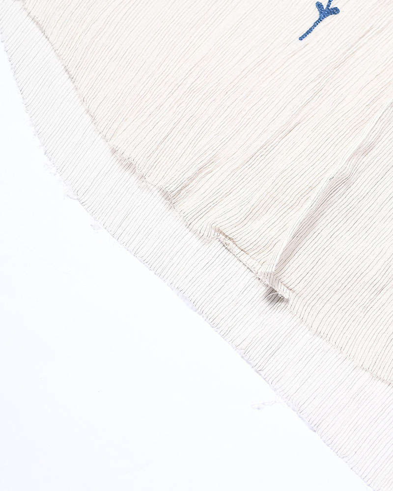 CHAIN FLOWER CUT OFF SHIRT -WHITE-