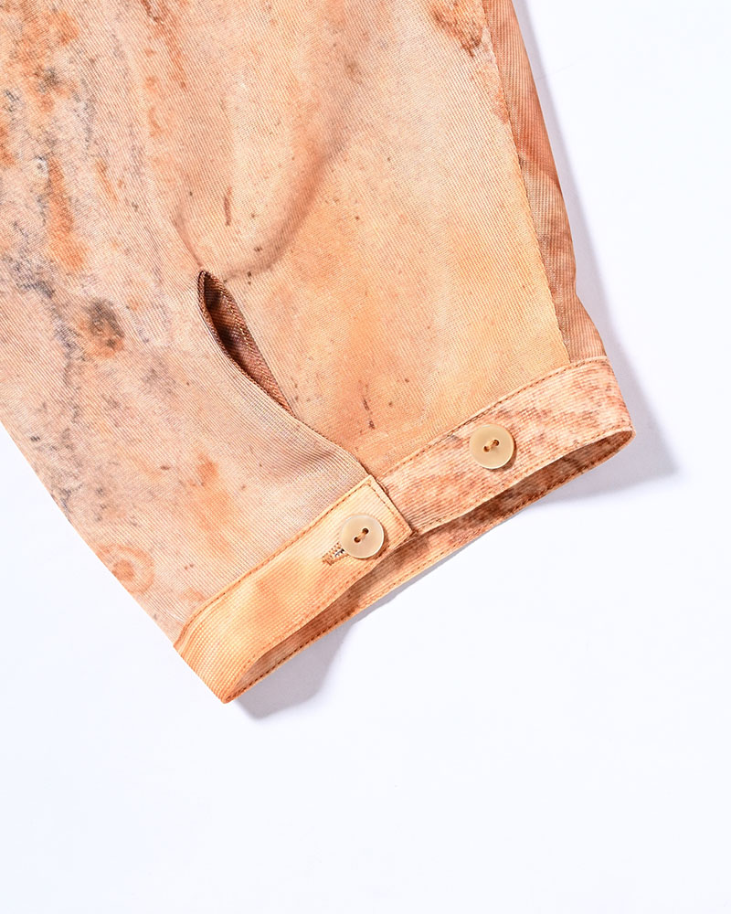 NATURE PRINT SHEER ZIP HOODIE -BEIGE-