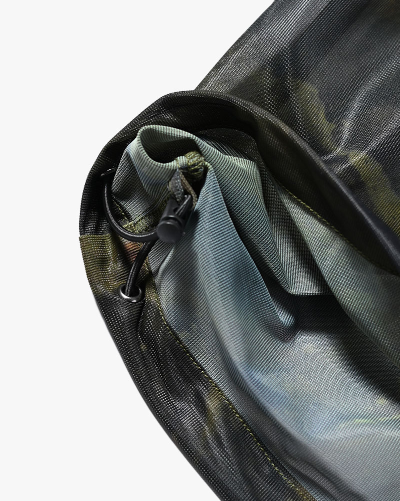 NATURE PRINT SHEER ZIP HOODIE -KHAKI-