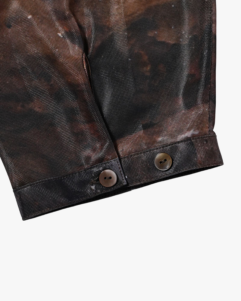 NATURE PRINT SHEER ZIP HOODIE -SAND-