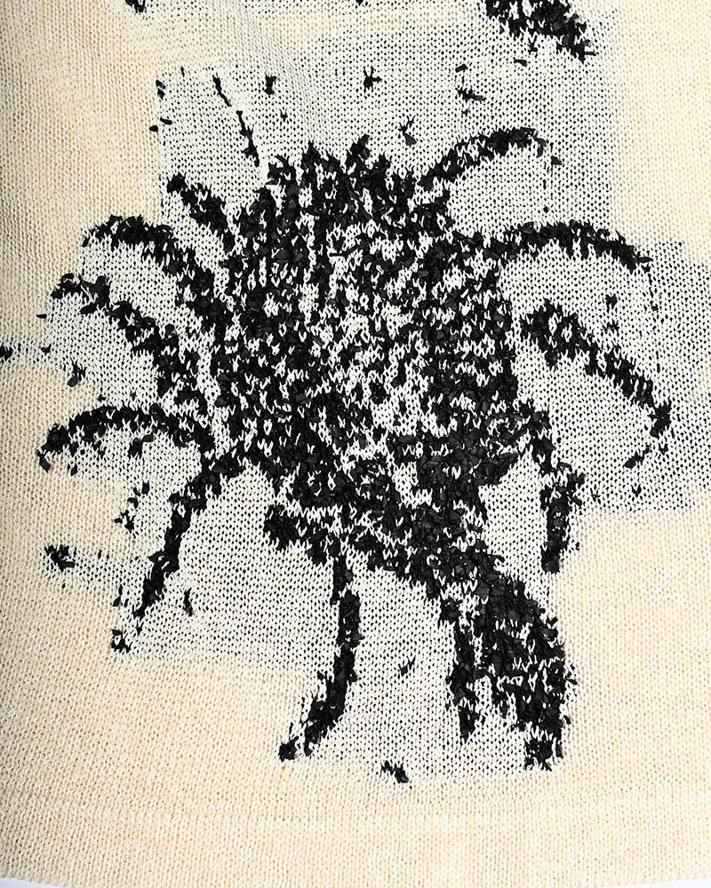 INTARSIA KNIT ALOHA SHIRT -OFF WHITE-