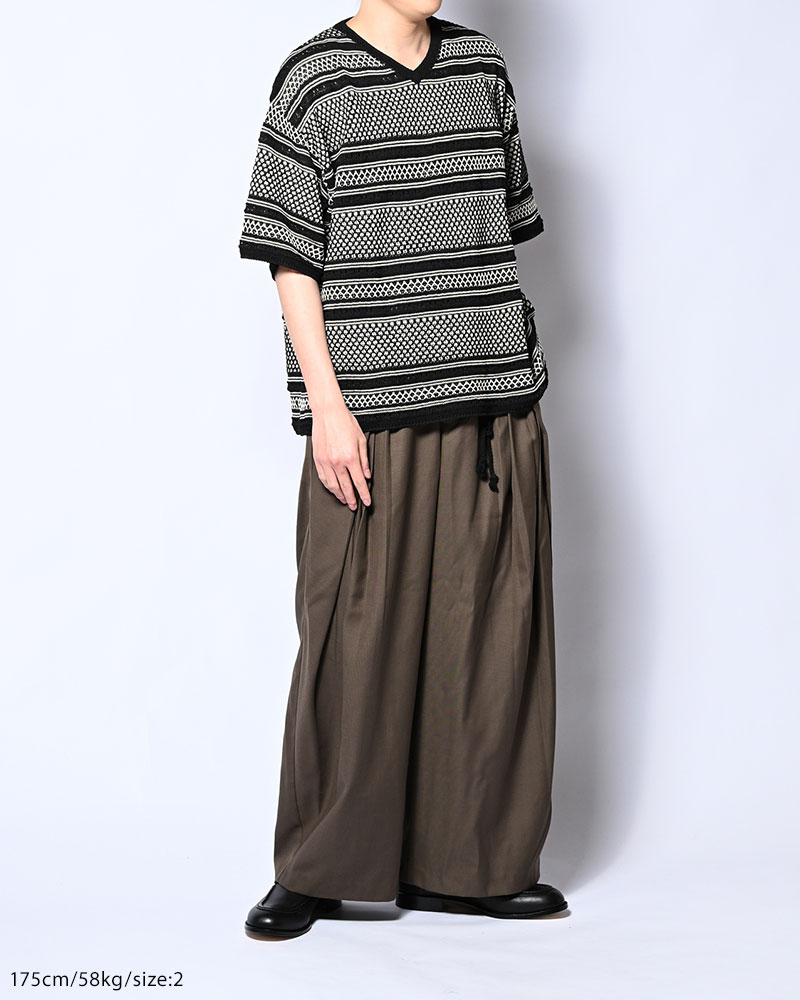 ORIENTAL JQ KNIT TEE -BLACK-