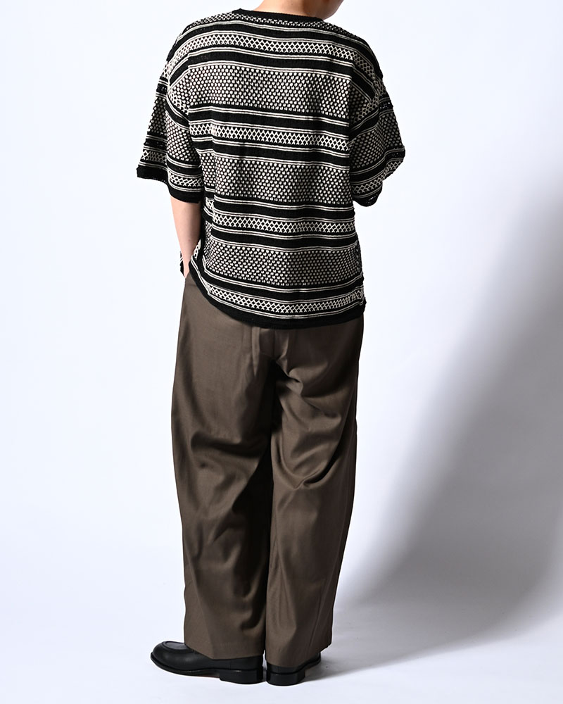 ORIENTAL JQ KNIT TEE -BLACK-