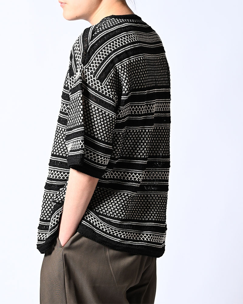 ORIENTAL JQ KNIT TEE -BLACK-