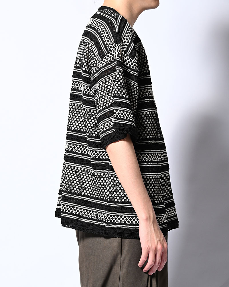 ORIENTAL JQ KNIT TEE -BLACK-