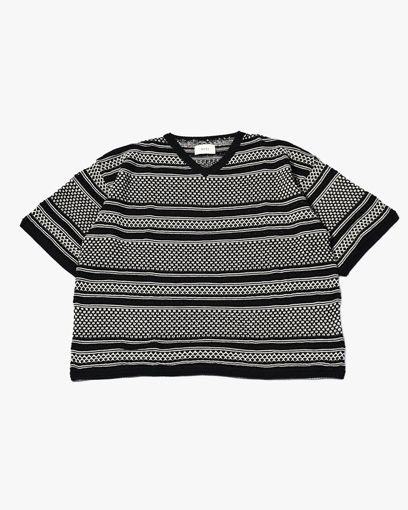 ORIENTAL JQ KNIT TEE -BLACK-