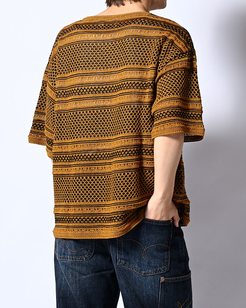 ORIENTAL JQ KNIT TEE -BROWN-