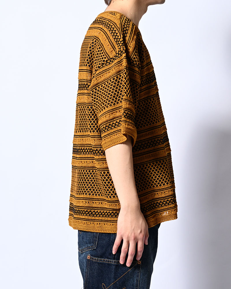 ORIENTAL JQ KNIT TEE -BROWN-