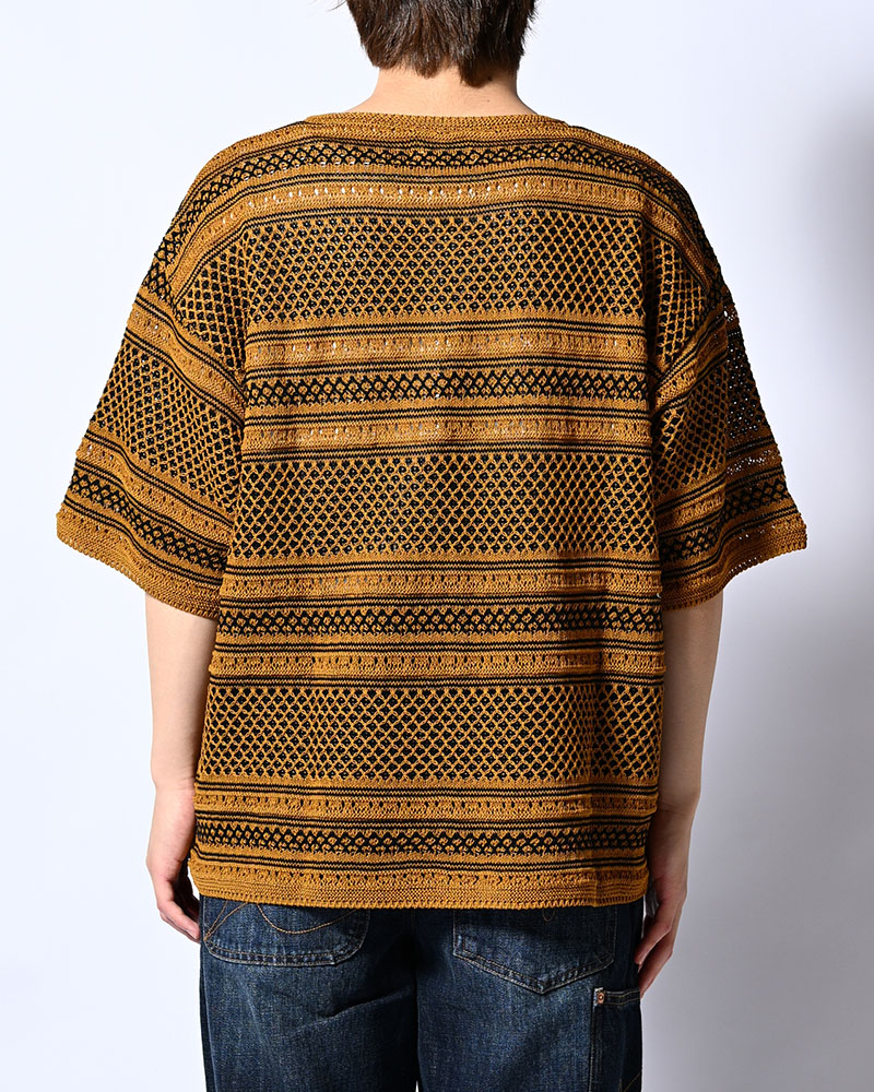 ORIENTAL JQ KNIT TEE -BROWN-